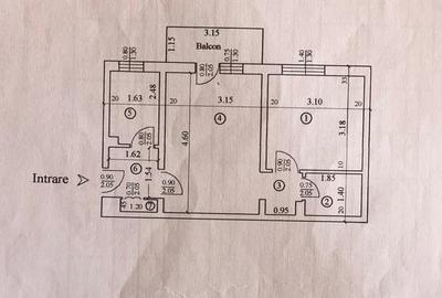 Apartament cu 2 camere semidecomandat în Autogară