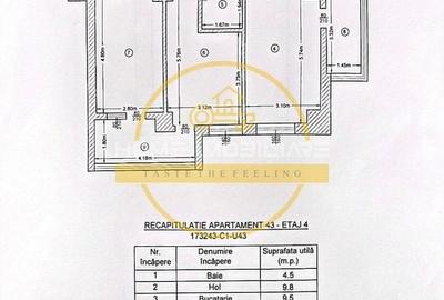 Etaj intermediar, 3 camere decomandat bloc nou, zona Copou - 13