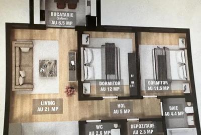 Apartament spa?ios 3 camere 0% comision,60Mp,2 bai, Militari Residence - 1