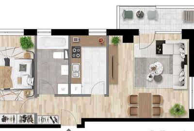 Apartament cu 2 camere decomandat în Între Lacuri - 6