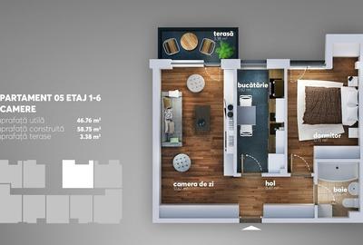 Apartament cu 2 camere decomandat în Apărătorii Patriei