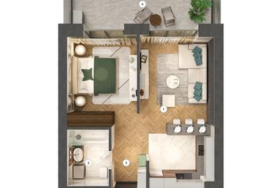 Apartament cu 2 camere decomandat în Pipera - 12