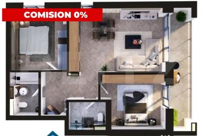 Apartament cu 3 camere semidecomandat în Torontalului - 1