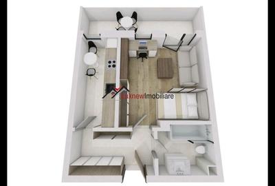 Apartament decomandat, semifinisat 37 mp plus terasa10 mp ,etaj retras.