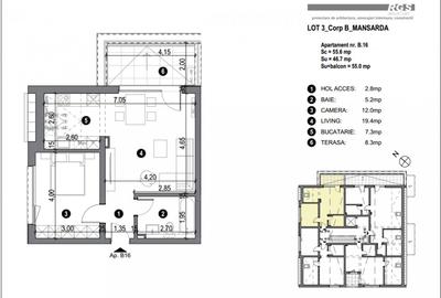 Apartament cu 2 camere semidecomandat în Freidorf - 20