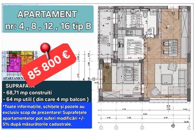 Apartament cu 2 camere în Central - 9