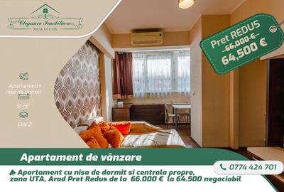 Apartament cu 2 camere semidecomandat, mobilat în UTA - 7