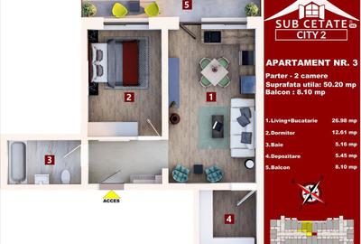 Garsonieră în Sânpetru - 1