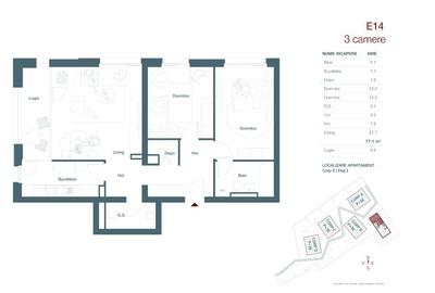 Apartament  3 camere, decomandat, Ana Residence, str Stuparilor nr.6, Timisoara - 1