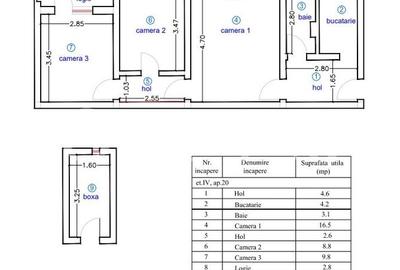 SX533 Dacia, Apartament 3 camere - necesita renovare