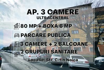 Apartament cu 3 camere decomandat, mobilat în Central