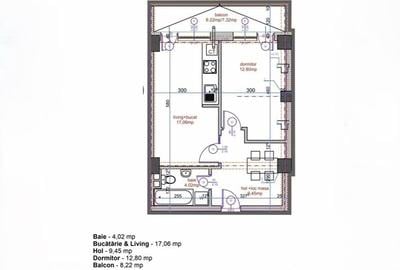 Apartament-studiou mobilat nou,Orizon-Letea,etaj 1 - 5