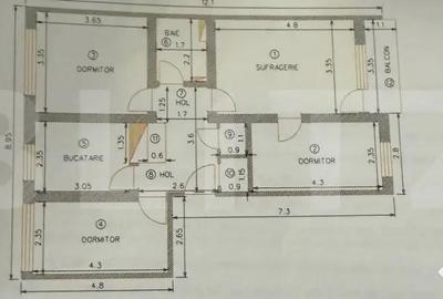 Apartament cu 4 camere decomandat în Aleea Trandafirilor - 4