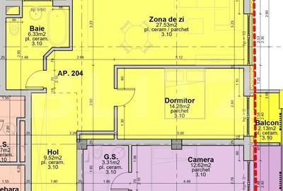 Apartament cu 2 Camere, 59,79 mp, Etajul 2/3, Bloc Nou, Horea - 1