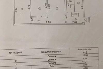 Apartament cu 3 camere semidecomandat în Km 4 - 2
