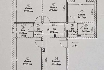 Apartament 4 camere, 2 bai, 2 balcoane, et. 2 din 4, Timi?oara, Calea Torontalului, comision 0% - 1