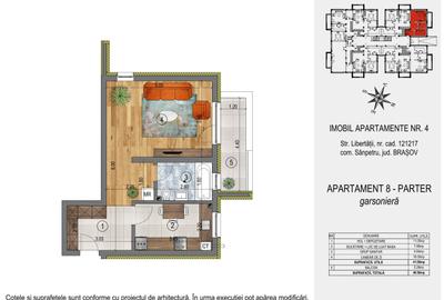 Orizont Residence Sânpetru , Garsoniera decomandata, 41.68 mp, Sanpetru - 1