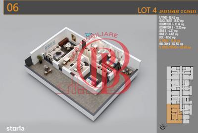 Apartament cu 3 camere în Titan