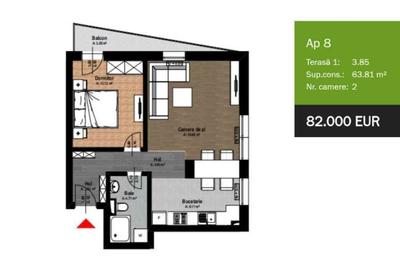 Apartament cu 2 camere în Sânmartin - 4