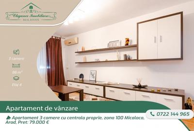 Apartament cu 3 camere decomandat, mobilat în Micălaca