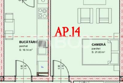 Garsoniera decomandata de vanzare 47 mpu loc de parcare logi Selimbar - 3