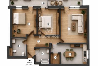 Apartament cu 3 camere decomandat în Tractorul - 6