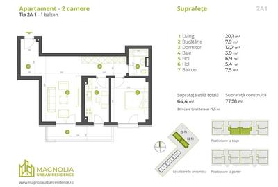 Apartament cu 2 camere decomandat în Bucureștii Noi - 2