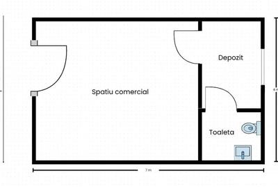 Spațiu comercial, de 28 mp, în Central - 4
