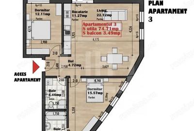 Apartament 3 camere, 2 bai, etaj 1, bloc finalizat in cartierul Iris - 1