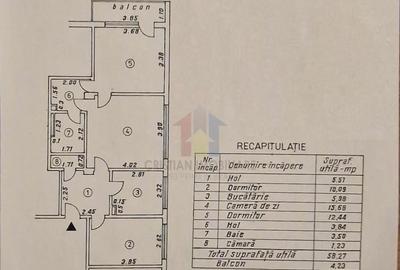 Apartament cu 3 camere semidecomandat în Calea Galați