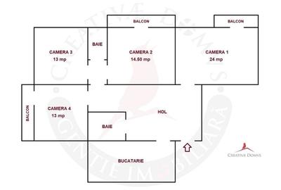 Stirbei Voda /  Spatiu de birouri cu 4 camere, 100 mp - 10