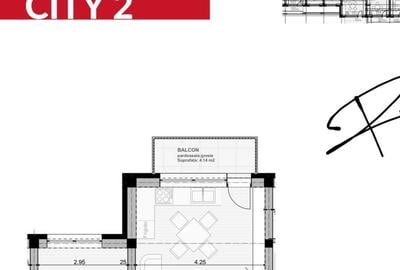 Apartament cu 2 camere semidecomandat în Central