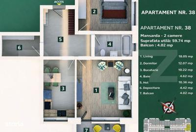 Apartament cu 2 camere în Central