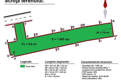 Teren Construcții intravilan de 1950 mp, în Giurgiului