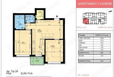 Apartament cu 3 camere semidecomandat în Central - 3