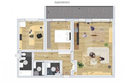 Apartament cu 3 camere decomandat, mobilat în Braytim - 2
