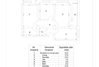 Apartament cu 3 camere, mobilat în Central - 1