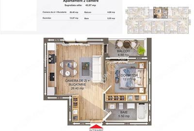 Apartament cu 2 camere decomandat în Central