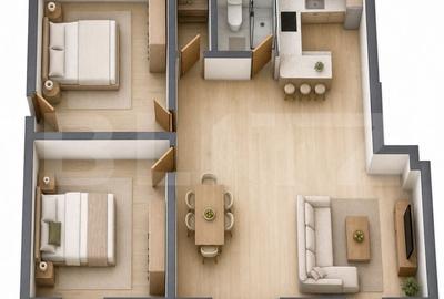 Apartament cu 3 camere decomandat în Central