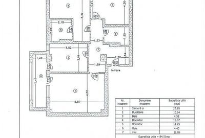 Apartament cu 3 camere, mobilat în Central
