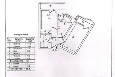 Apartament cu 2 camere decomandat în Moșilor
