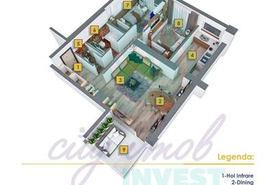 Apartament cu 3 camere semidecomandat în Barbu Văcărescu - 9