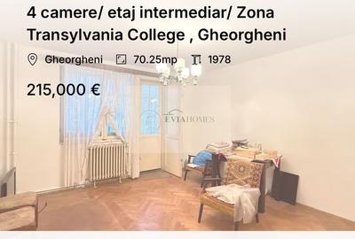 4 camere/ etaj intermediar/ Zona Transylvania College , Gheorgheni - 1