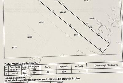 Teren de 1814 mp, în Brădești - 1