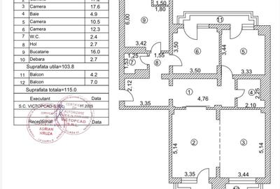 Apartament cu 4 camere decomandat, mobilat în Unirii