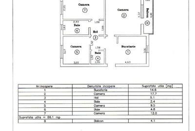 Girocului | 3 camere | Decomandat | Balcon | 2 băi | Centrală proprie - 21