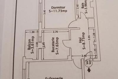 Apartament cu 2 camere decomandat în Dacia