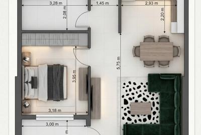 Apartament cu 2 camere, mobilat în Voluntari - 7