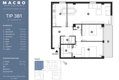 3 camere 117mpc -imobil 2024- Straulesti - Bucurestii Noi - Sisesti - 2