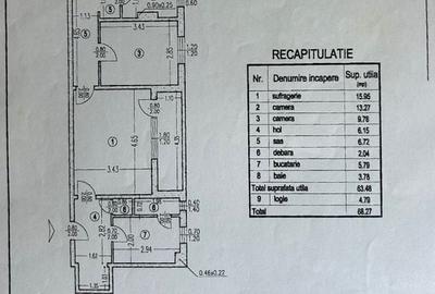 Apartament de Vanzare, 3 camere, 68 mp, etaj 3/4, Strada Covasna - S4 Apartament de Vanzare, 3 camere, 68 mp, etaj 3/4, Strada Covasna - S4 - 7